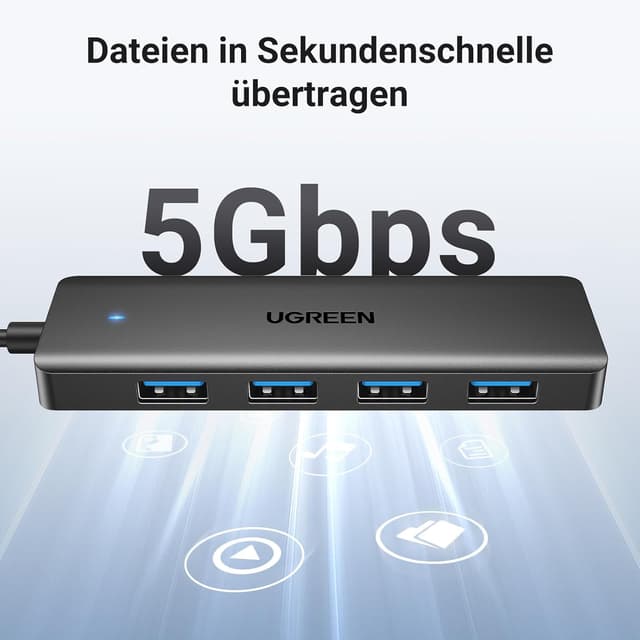 Detalle de UGREEN USB 3.0 Hub 4 Ports 5Gbps