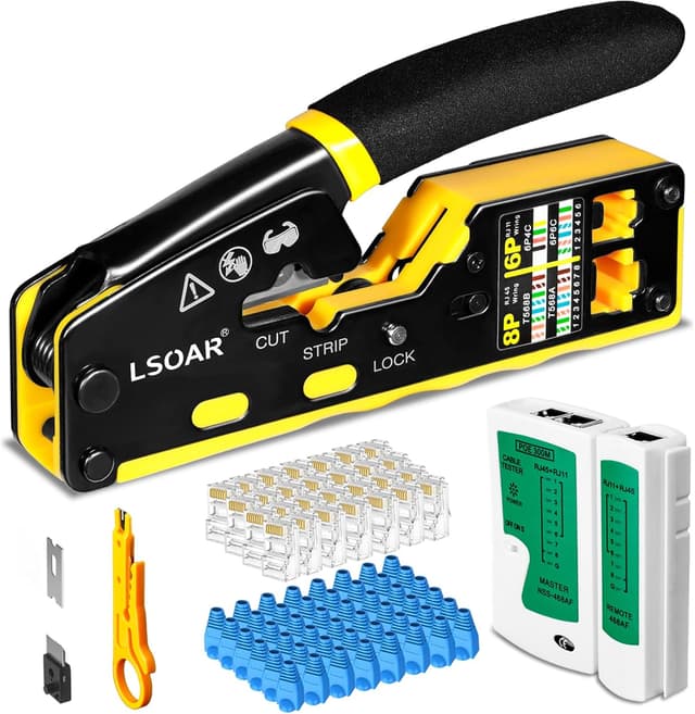 Thumbnail 6 de Lsoar RJ45 Crimp Tool Kit 50 connectors