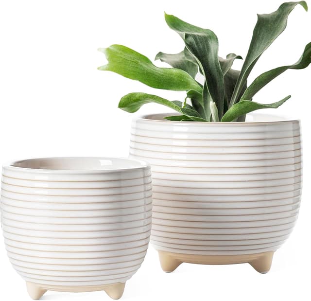 Imagen de LE TAUCI Ceramic Plant Pots 12+16 cm Footed en OfertitasTOP
