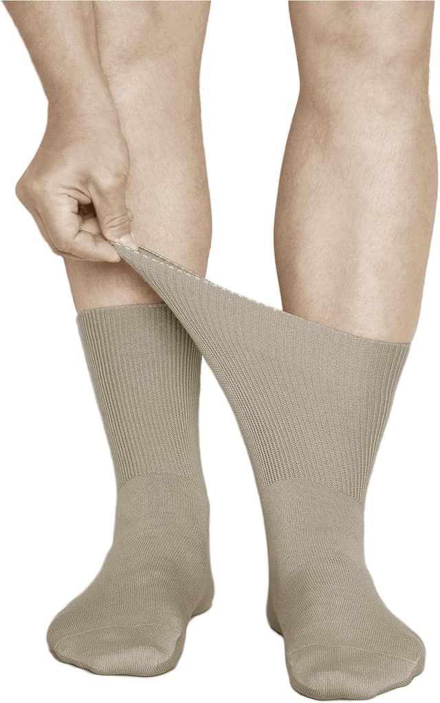 Detalle de vitsocks Calzini per Diabetici Extra Larghi senza Elastico da Uomo (3 paia) in cotone morbido