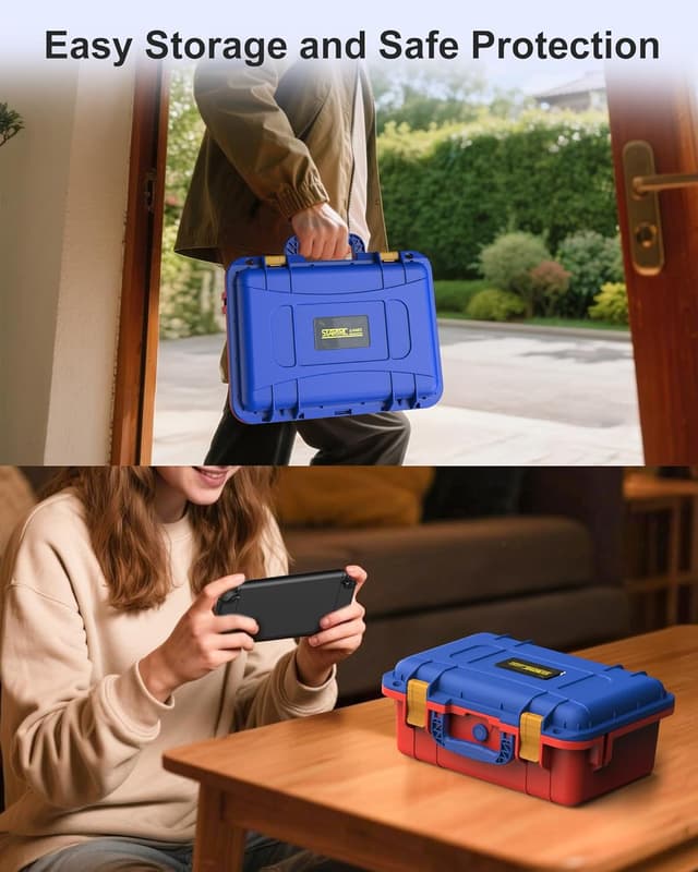 Thumbnail 6 de STARTRC GAMES Hard Carrying Case for Nintendo Switch 2 (2025) – Waterproof Travel Case (Red & Blue)