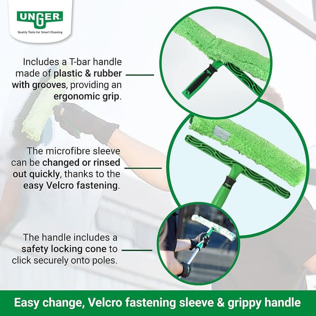 Detalle de UNGER 79021 StripWasher MicroStrip Window Washer Sleeve with ErgoTec T-bar handle (45 cm strip width)