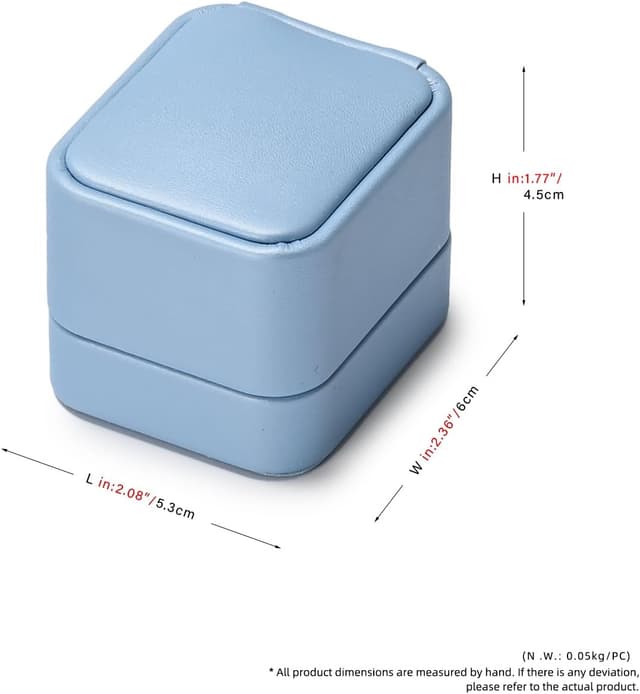 Detalle 2 de Papten Caja para Anillos de Joyería ❤️ para Boda y Propuesta