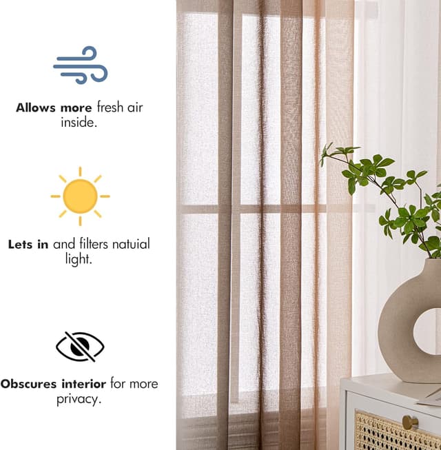 Thumbnail 4 de EMEMA Cortina Degradada Translúcida 140x260cm Café ☕