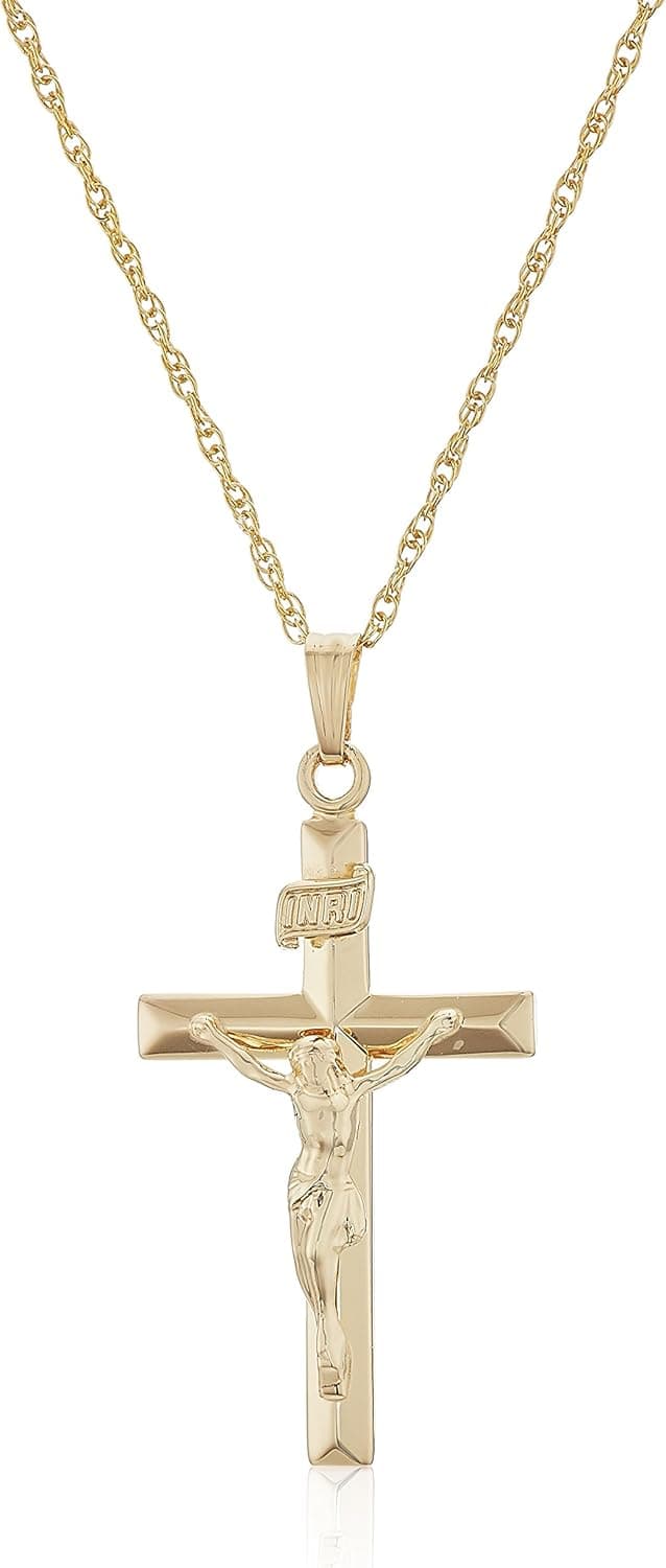 Detalle de Amazon Essentials Gold Filled Crucifix Necklace 18in