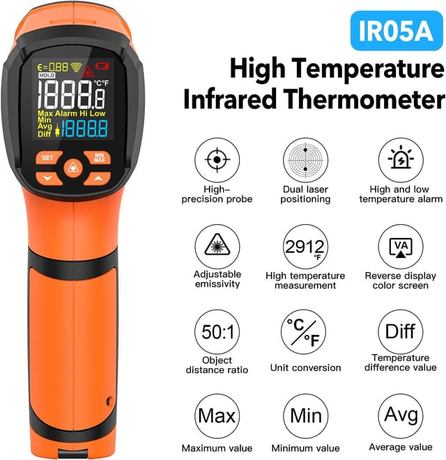 Thumbnail 1 de MESTEK Infrared Thermometer with Probe