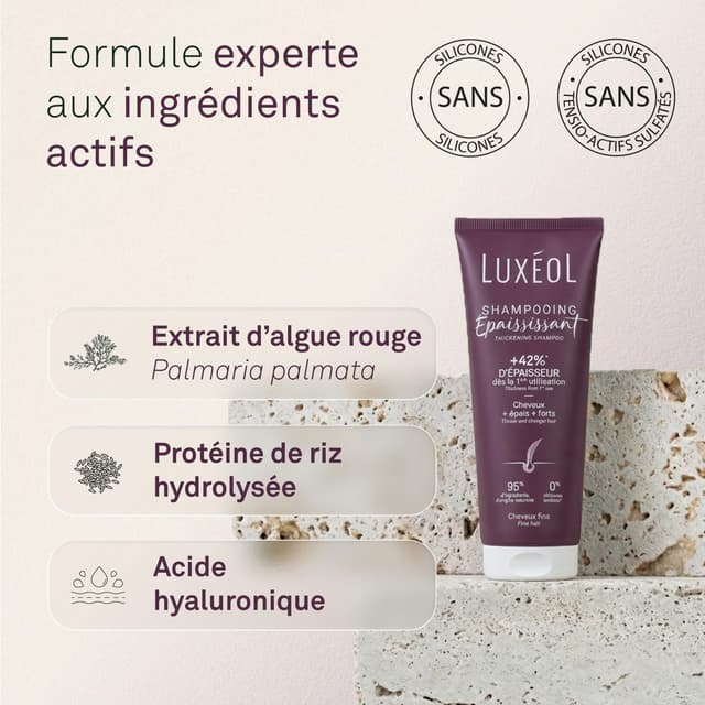 Detalle de LUXÉOL Shampoo Addensante +35% per Capelli Fini, senza siliconi, 200 ml