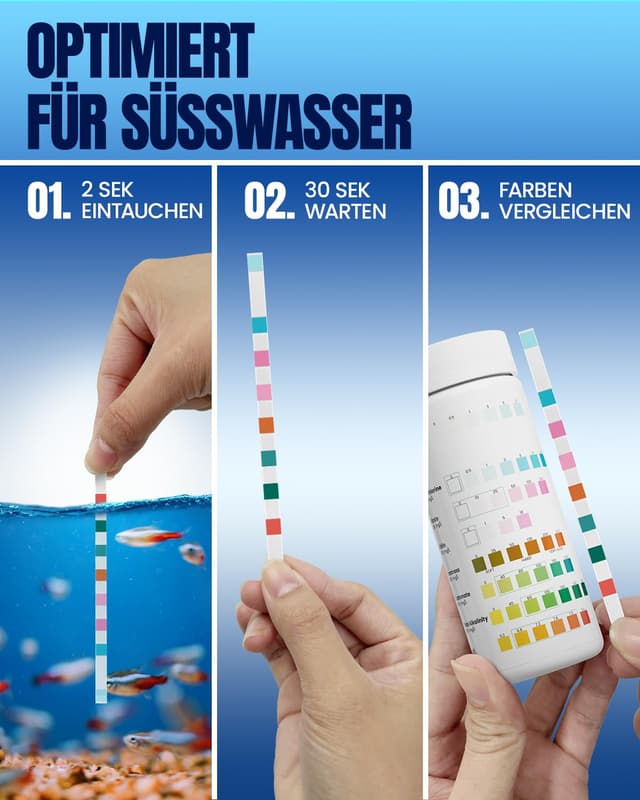 Thumbnail 4 de Wolmds Aquarium Teststreifen 50er 8‑in‑1 📋