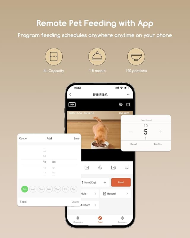 Detalle de Faroro Futterautomat WiFi 4L