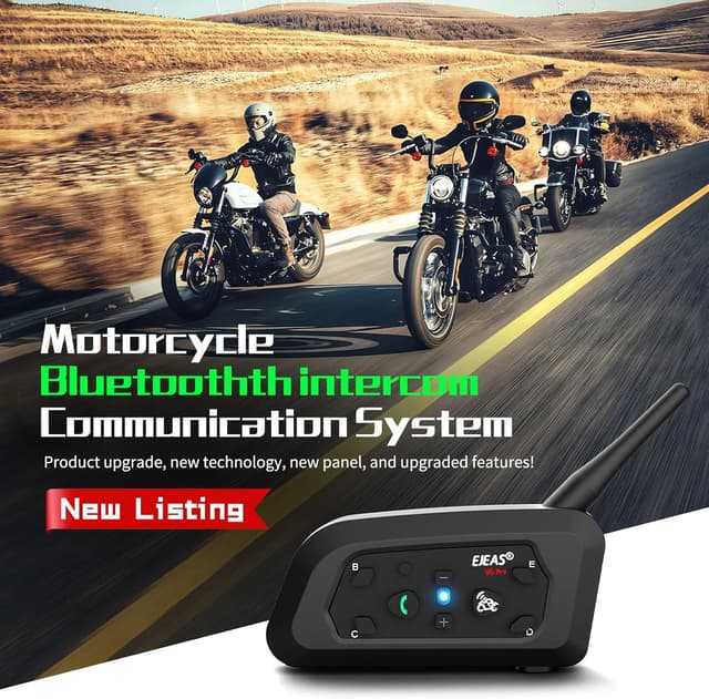 Detalle 2 de EJEAS V6 Pro+ Interphone moto Bluetooth 5.1 (interface C) pour casque, jusqu’à 6 personnes