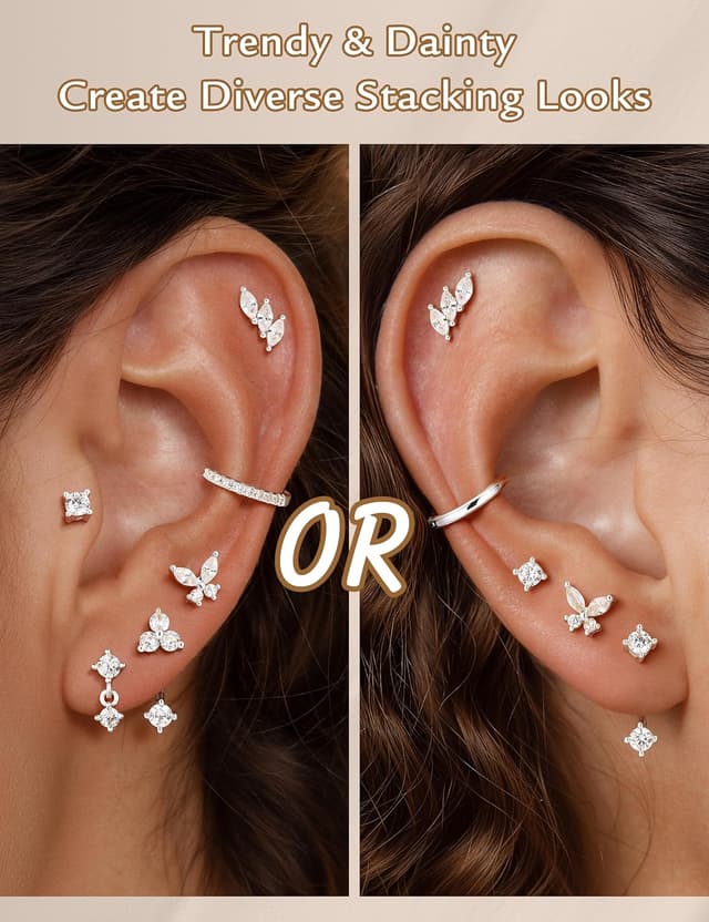 Detalle 1 de 7er-Set Ohrstecker, hypoallergen