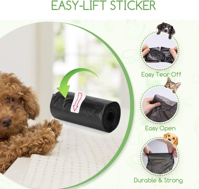 Detalle 2 de Nobleza – Sac à crottes pour chien en sachets noirs (300 sachets, 20 rouleaux)