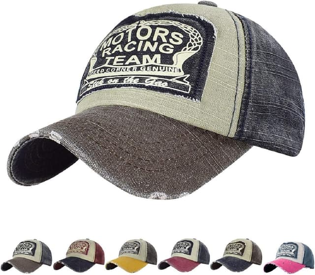 Detalle de Tuopuda Cappellino Baseball Vintage unisex in cotone snapback con stile vissuto