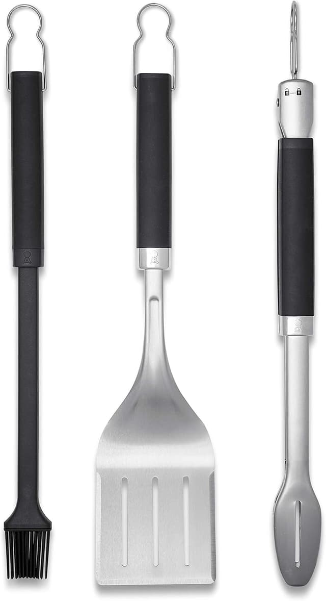 Detalle 2 de Weber Precision 3-Piece Grilling Tool Set (Stainless Steel Tongs, Spatula & Silicone Basting Brush)