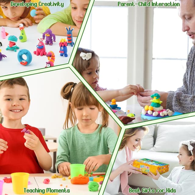 Thumbnail 6 de FUONCEDE Modelliermasse lufttrocknend 72 Stück – 36 Farben, Werkzeuge & Projekthandbuch