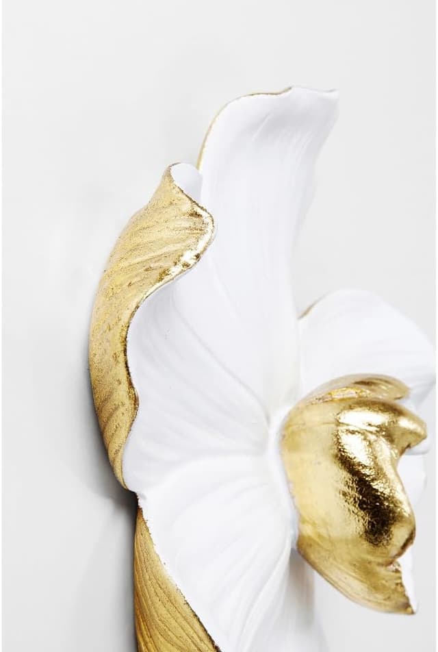 Detalle de Kare Décoration murale Orchid Blanc/Or (motif fleur) en résine synthétique, format XL