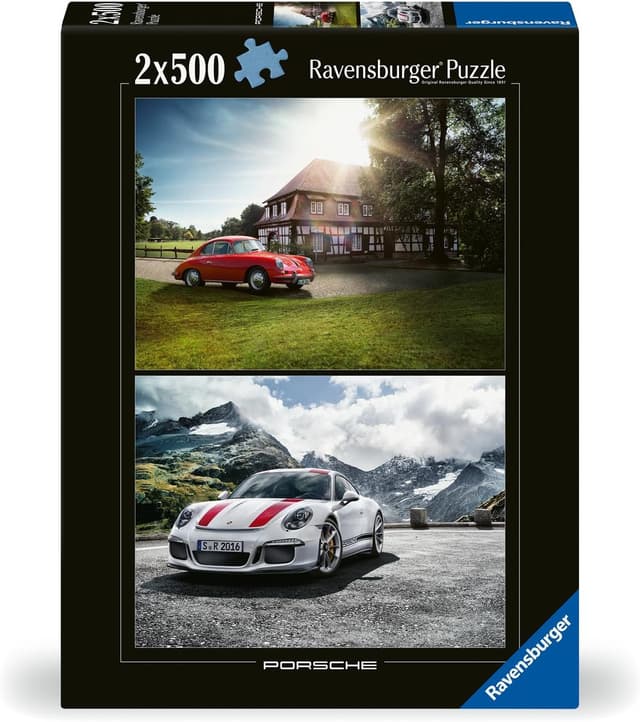 Detalle de Ravensburger 2 puzzles 500 pièces Porsche Classic 356 & Porsche 911 R (80557) – dès 12 ans