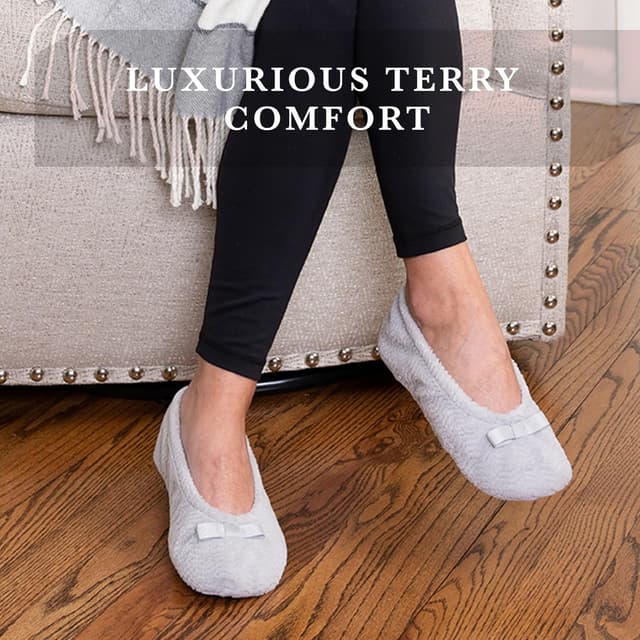 Detalle de Isotoner Diamond Microterry ballerina slippers