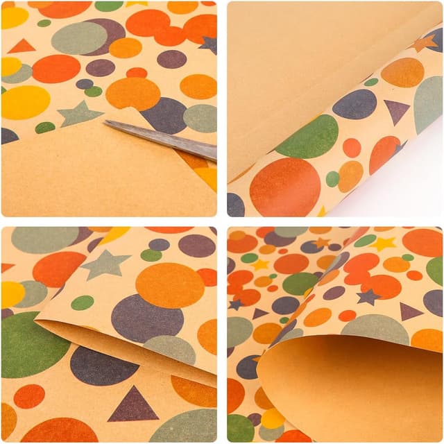 Detalle 2 de HBell Wrapping Paper Roll 43cm x 10m colourful dots gift wrap