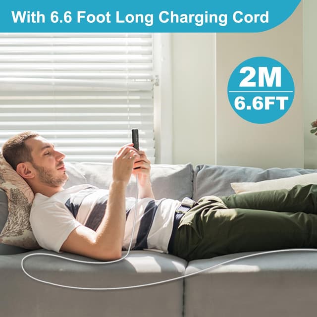 Detalle de Bamkey caricatore iPhone MFi da 25W con USB‑C e cavo Lightning da 2 m (compatibile iPhone 14/13/12 e altri)