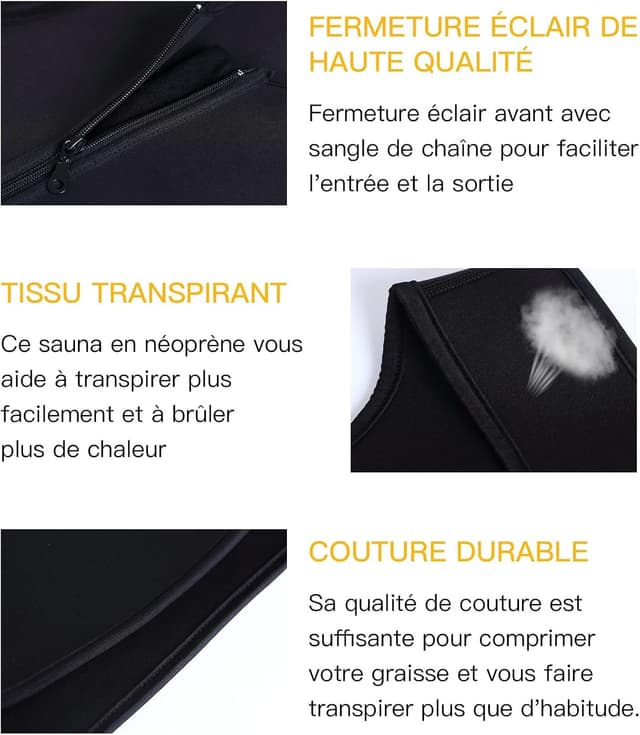 Detalle de Junlan Canottiera dimagrante uomo in neoprene con effetto sauna e cerniera anteriore