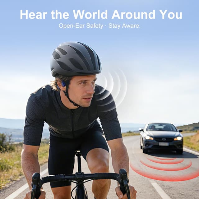 Detalle 2 de IFECCO Knochenschall-Kopfhörer Bluetooth 6.0 (IP67) mit Mikrofon – Open-Ear für Sport & Alltag