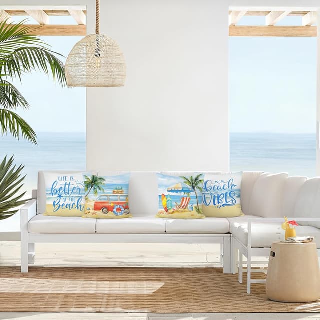 Detalle 2 de Bonhause Summer Beach Cushion Cover 45x45 cm