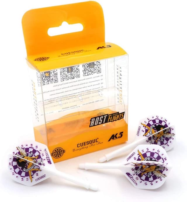 Detalle 2 de Ensemble de 3 fléchettes avec arbre intégré CUESOUL (forme Standard) et volants