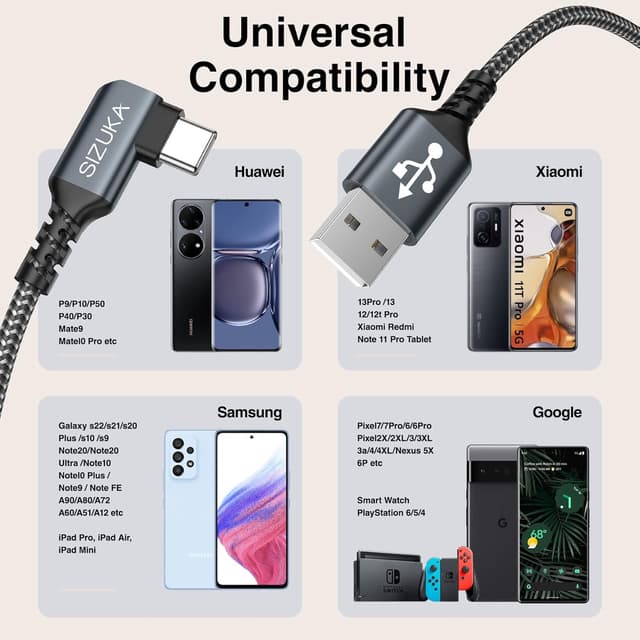Thumbnail 6 de USB C Kabel mit 3,1 A Schnellladung, 2er Set