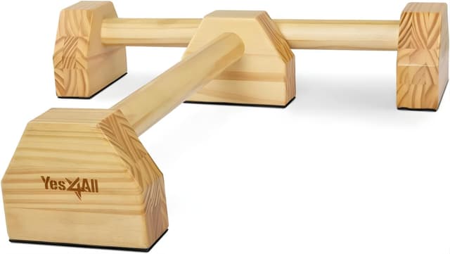 Detalle de Yes4All parallele calisthenics in legno/acciaio per dip e push-up