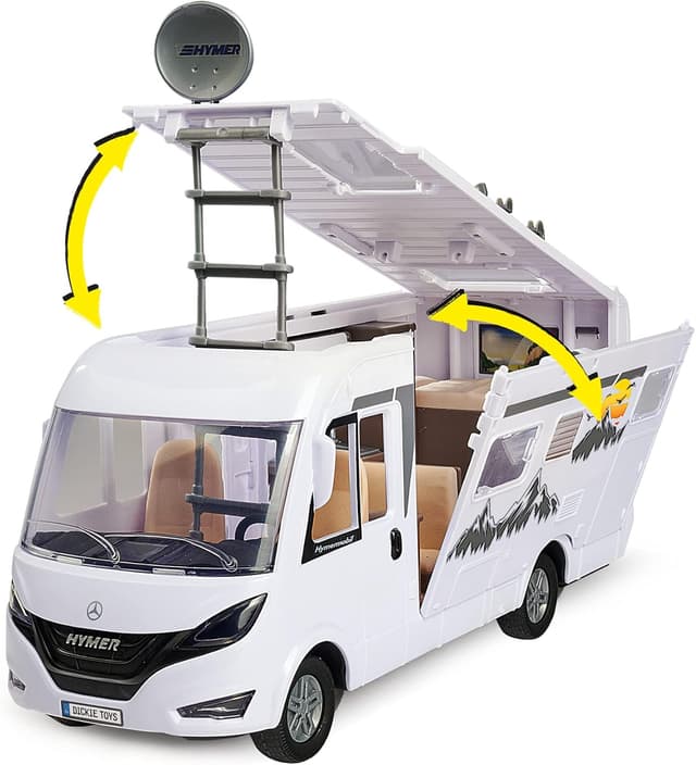 Detalle 1 de Dickie Toys Hymer Hymermobil B Class Van 🚐 Con Accesorios