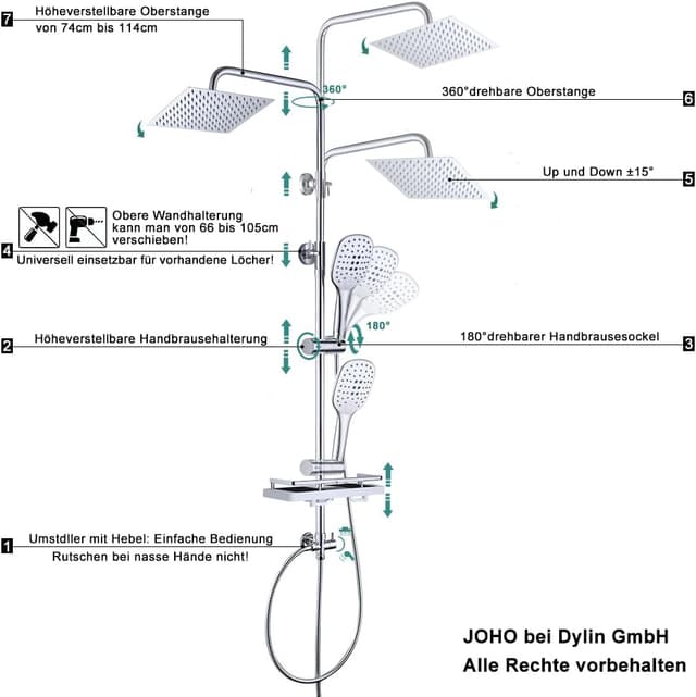 Thumbnail 5 de JOHO Colonna Doccia idromassaggio 20x20