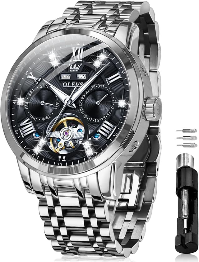 Thumbnail 6 de OLEVS Mens Quartz Date Watch, 30 m water