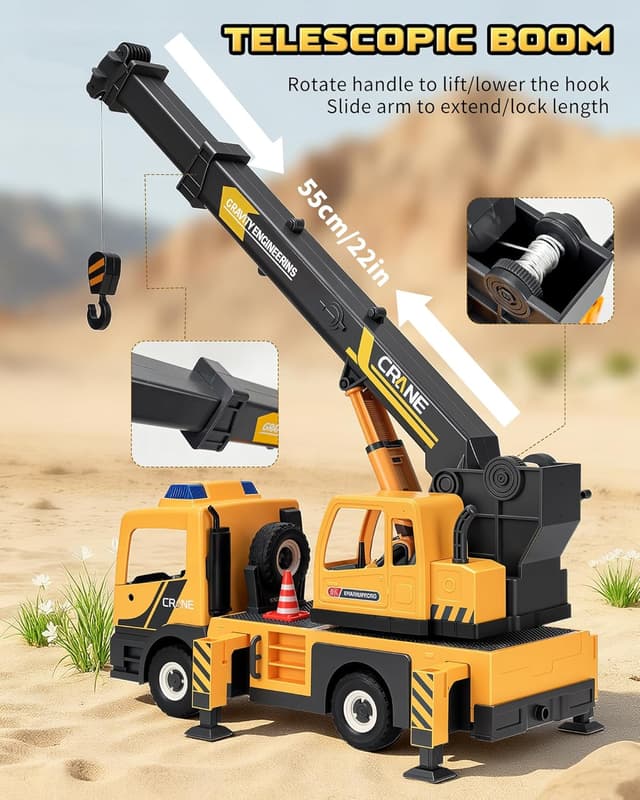 Thumbnail 2 de Coroiesty Camion Grue extensible avec lumière et son 🚚