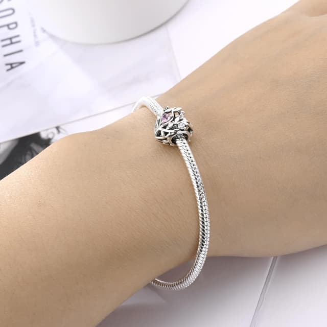 Detalle de KUNSIR Charm Anhänger Damen aus 925 Sterling Silber mit Zirkonia – für Armband & Halskette im europäischen Stil
