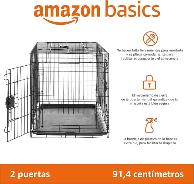 Thumbnail 5 de Amazon Basics Jaula para Perro Plegable 61x46x51 cm