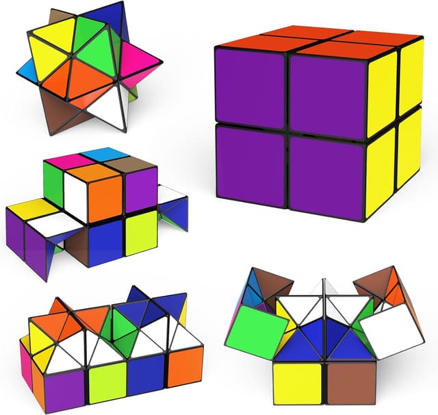 Detalle de Euclidean Cube Euclidean Cube Sternenwürfel Zauberwürfel-Set – Verwandlungswürfel aus ABS, 5,5 cm