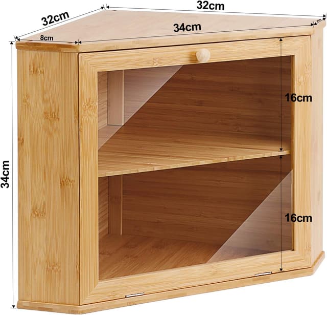 Detalle de Leader Accessories Bambus Brotkasten 32x32x34 cm