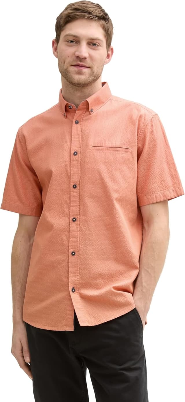 Detalle de TOM TAILOR 1046077 Camicia da uomo a pois con taschino