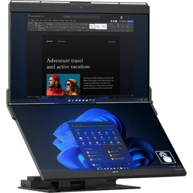 Detalle de Monitor Mobile Pixels Geminos X de 24" QHD, 75 Hz, IPS táctil, con webcam, altavoces y USB-C