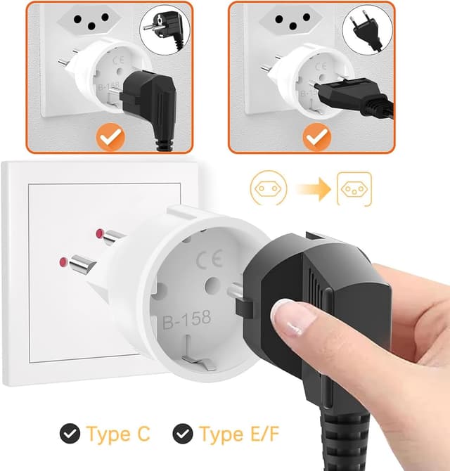 Detalle de 3er-Set Schweiz Reiseadapter Typ J für Steckdosen