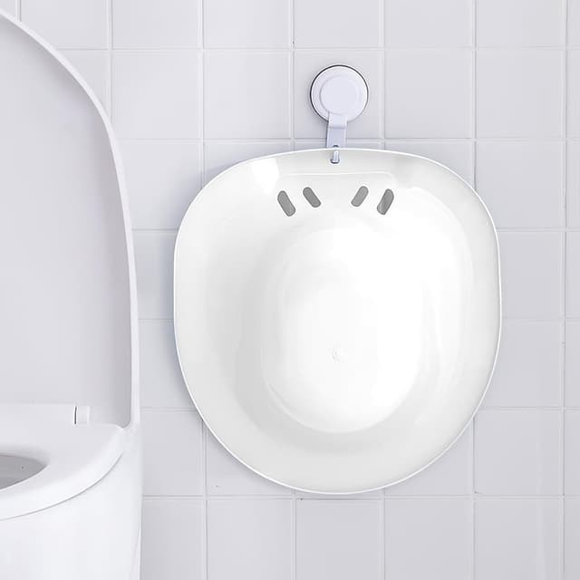 Detalle de Sitzbad für die Toilette – tragbare Sitzbadewanne/Bidet-Einsatz (ca. 2,2 Liter) gegen Hämorrhoiden & für Wochenbettpflege