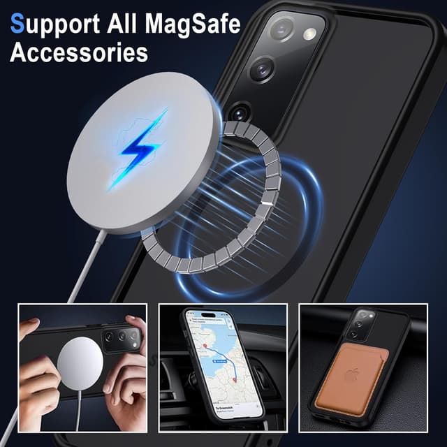 Detalle de Coque magnétique XTCASE pour Samsung Galaxy S20 FE 5G/4G compatible MagSafe, dos translucide mat