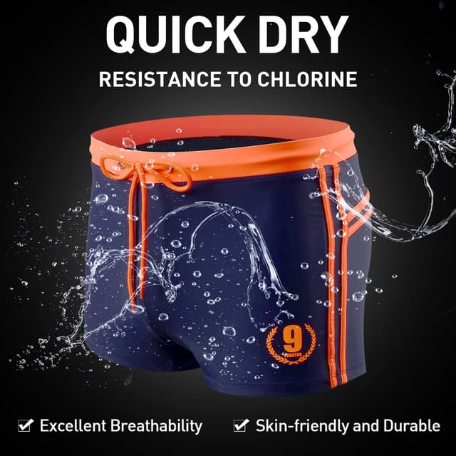 Detalle de Arcweg men’s swimming trunks shorts (sport boxer style) drawstring swimwear