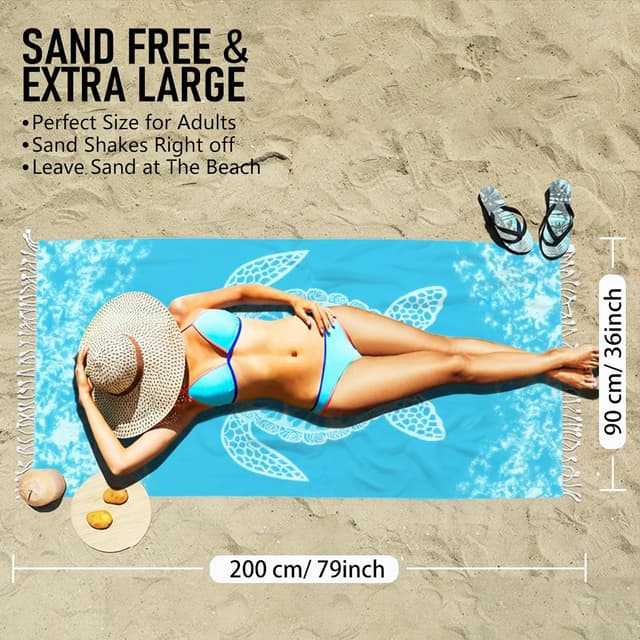 Thumbnail 1 de Haleey Turkish Cotton Beach Towel 2-pack 🏖