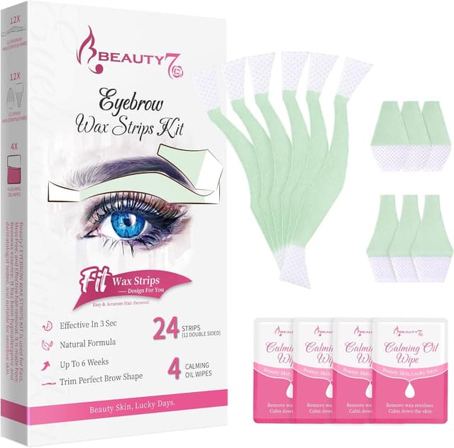 Detalle de Beauty7 Strisce di Cera Sopracciglia 24pz