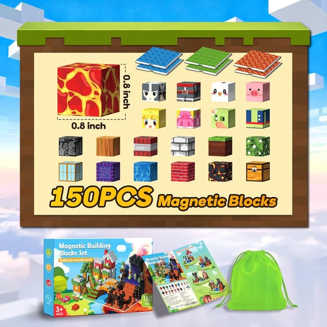 Thumbnail 5 de Wootoyz 150-piece magnetic building blocks for kids 🧩