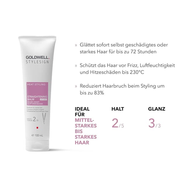Detalle de Goldwell StyleSign Heat Styling Glättungs-Balsam für mittelstarkes bis kräftiges Haar (100 ml)