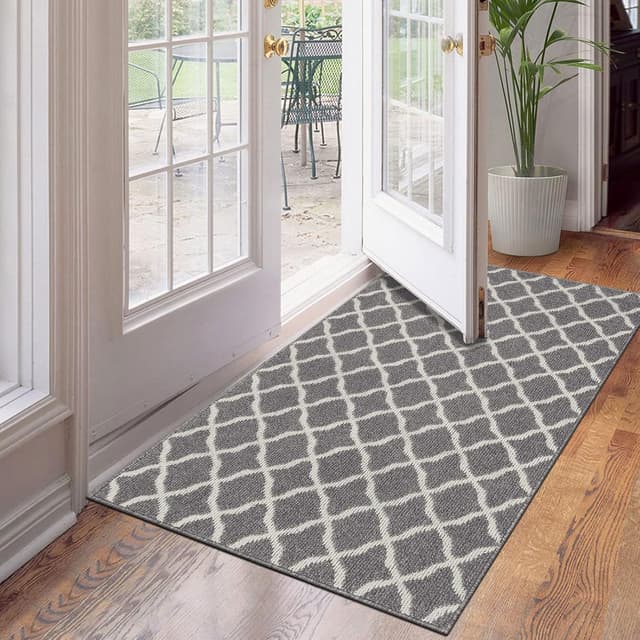 Detalle de SHACOS Large Door Mats 36"x59" Indoor Washable Non-Slip Entryway Floor Mat (Light Gray)
