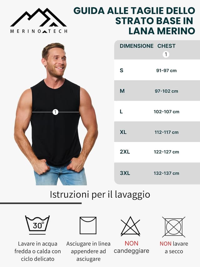 Detalle de Merino.tech Merino 165 g/m² traspirante